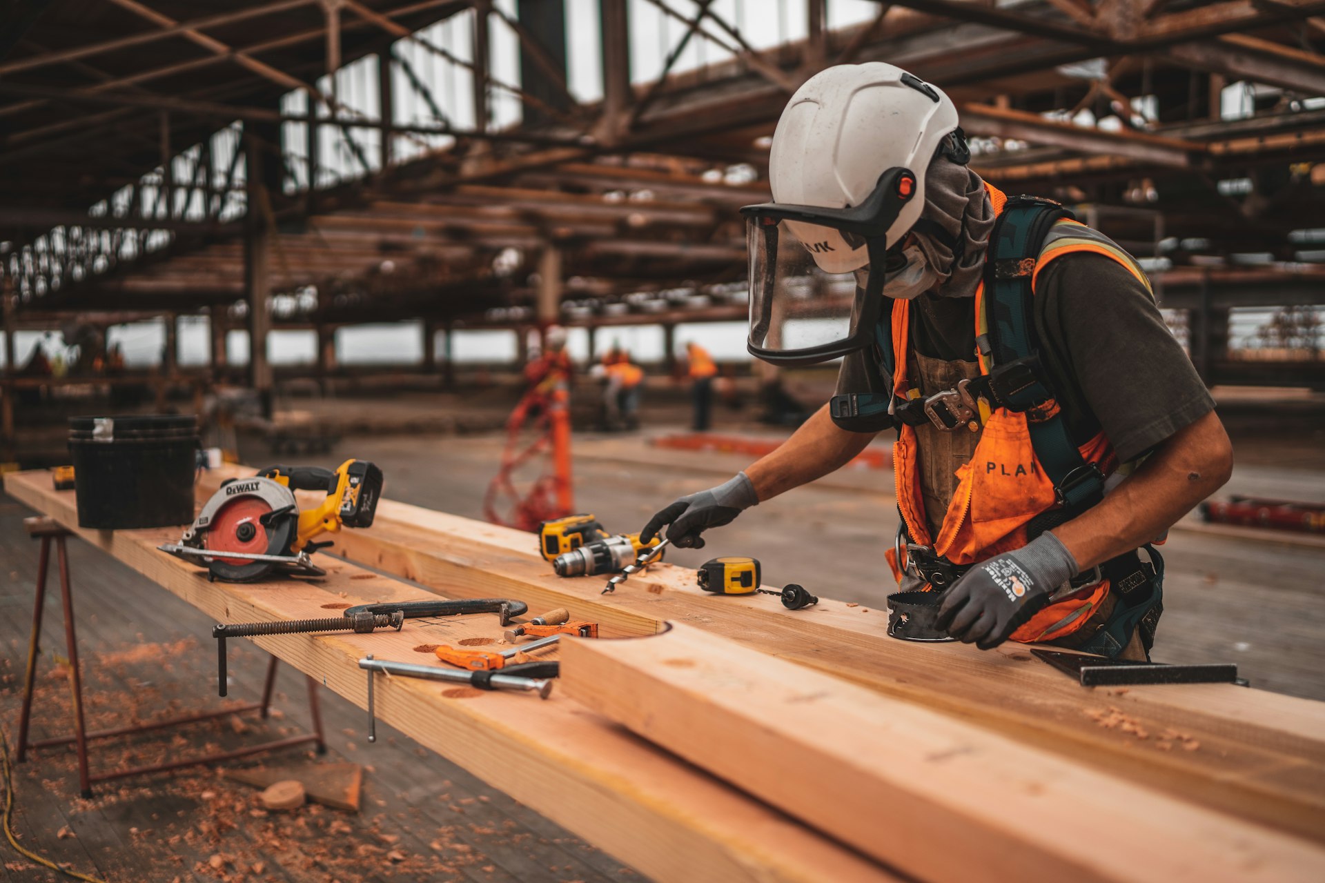 Vue aérienne d'un chantier de construction