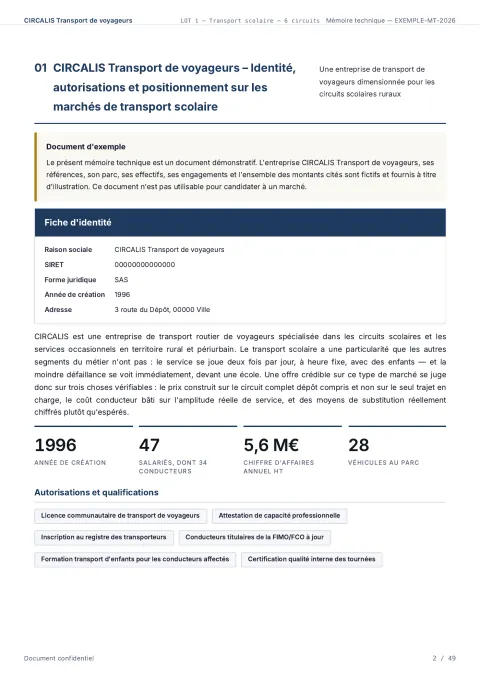 Un mémoire transport entier, écrit et mis en page